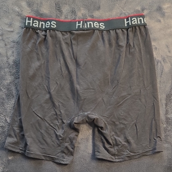 Hanes Black Boxer Briefs Stretchy Cotton Longer Leg - Picture 5 of 5